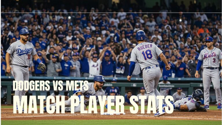 Dodgers vs Mets Match Player Stats