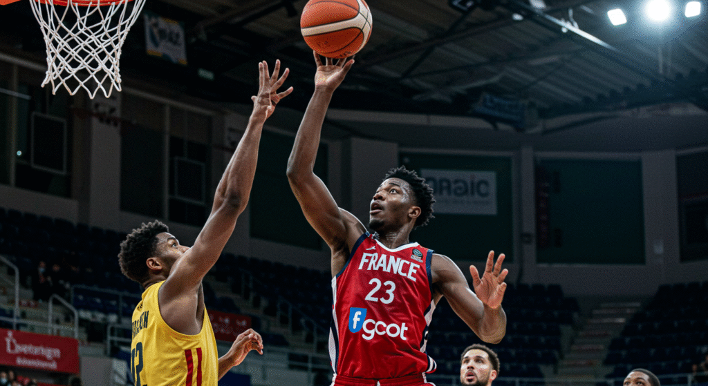 Victor Wembanyama blocks a shot