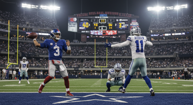 New York Giants vs Dallas Cowboys Match Player Stats